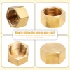 6pcs 3/8'' NPT Brass Pipe Cap, 5/8" ID Brass Compression