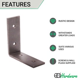 Rustic Shelf Brackets for Scaffold Boards Heavy Duty Pair (100 x 100mm)