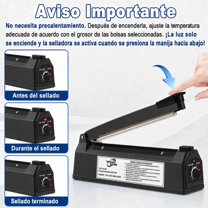 Máquina De Selladora Térmico De Bolsas De Plástico De 20