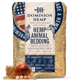 Premium Hemp Bedding for Chicken Coops 285L (~10 Cu Ft usable Volume) - Made in USA - Ideal Nesting Material for Newly Hatched Chicks, Brooder Cover, Small Pet Bedding - 30lbs, 1-Pack