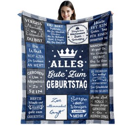 Hsientpe Birthday Gift for Men, Birthday Gift for Dad, Men, Friend, Grandpa, Brother, Colleague, Birthday Gifts Blanket, Happy Birthday Decoration Blanket 150 x 200 cm
