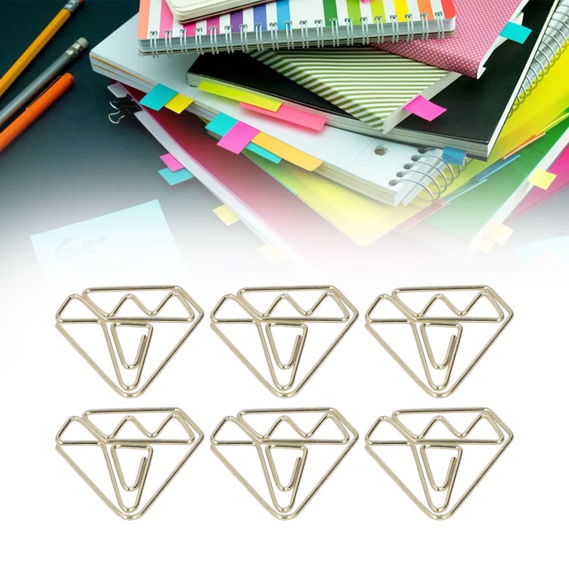 100pcs Metallic Paper Clips Golden Electroplating Process Anti Rust Paper