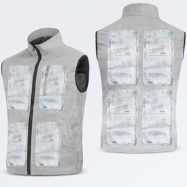 Foiueyga Men's Cooling Vest with 24 Ice Packs, Ice Vest for Outdoor Hot Weather Working, X-Large