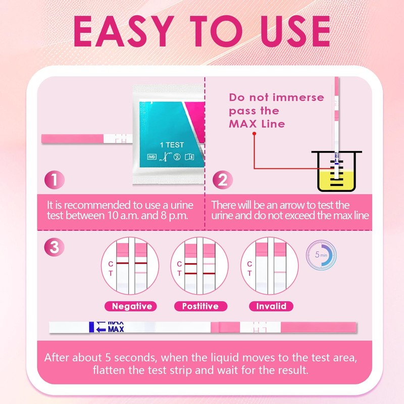 50 Pieces Ovulation Test Strips, Fertility Predictor Testing Sticks, Individually