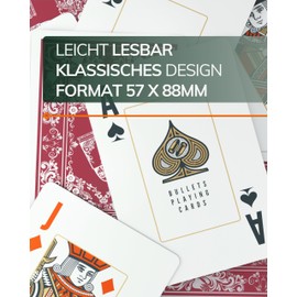 Bullets Playing Cards, Skat Card Deck for Seniors (French Leaf), Plastic, 2 Corner Signs, Jumbo Index, 57 x 88 mm