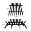 Jusgym Fireplace Grate 24 Inch with 8 Support Legs and