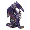 Ebros Small Purple Rain Armored Midnight Dragon Statue 4.5" High