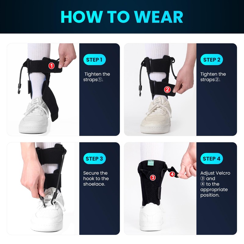 Welnove AFO Foot Drop Brace – Adjustable Drop Foot Braces
