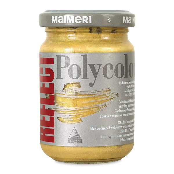 Maimeri Polycolor Vinyl Paints - Reflect Rich Gold, 140 ml