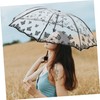 Healvian Foldable Umbrella Black Floral Pattern Compact Travel Umbrella for