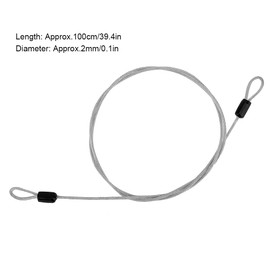 Candado de Cable de Seguridad para Viajes Al Aire Libre de 100 Cm/3,3 Pies, Cable de Seguridad de Candado de Equipaje de Acero, Cable de Seguridad Trenzado Ligero, Candado de Cable de Seguridad(Plata)