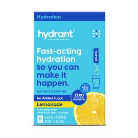 Hydrant - Hydration Powder, Lemonade Flavor, 8 Individual Sugar-Free Instant Electrolyte Rehydration Packets - Zero Sugar Drink Mix for Daily Use, Travel & Workouts