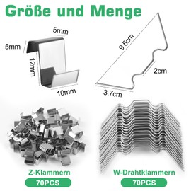 140-Piece Greenhouse Clips, Stormproof Greenhouse Accessories, Greenhouse Clips, Stainless Steel for Attaching Glass House, Double Wall Panels, Greenhouse Panels, Twin-Wall Panels