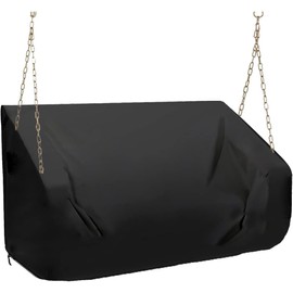Porch Swing Cover 73 Inch Water-Resistant 600D Oxford Hanging Outdoor Swing Chair Cover All Weather Protected Swing Covers for Outdoor Furniture (73x28x(35-28) Inch (Black))