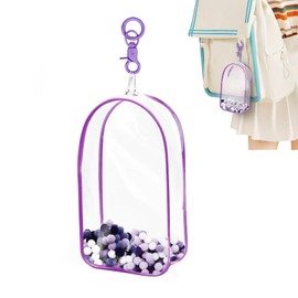 Aerbee Clear Figure Display Bag for , Thickening Figures Storage Bag with Keychain, Medium Doll Hanging Blind Box, Portable Single Zipper Closure Dustproof Collectibles Case for Dolls, Purple