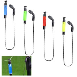 4PCS Bite Alarm Bobbins for Night Fishing, 35cm Light Carp Bobbins Swingers, Chain Bite Indicators for Carp Fishing, Illuminated Red Yellow Blue Green, for Outdoor & Night Fishing(Cuttable Length)