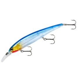 BANDIT LURES Walleye Shallow Minnow Jerkbait Fishing Lure, Fishing Accessories, Dives ro 12-feet Deep, 4 3/4", 5/8 oz, Transparent Gizzard Shad, (BDTWBS1D08)