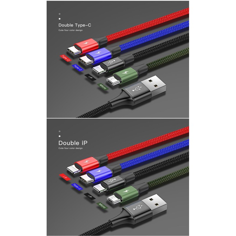 USAMS - Paquete de 2 cables de carga múltiple de
