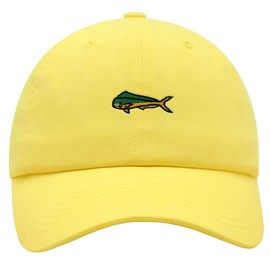 JPAK Mahi-Mahi Fish Premium Dad Hat Embroidered Cotton Baseball Cap Fishing Ocean Yellow