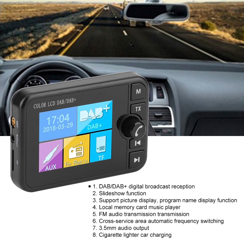2.4in DAB Car Digital Radio Bluetooth Receiver with FM Transmitter