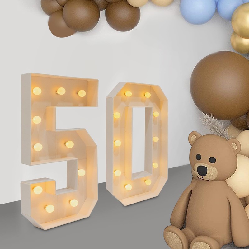 50 Light Up Numbers, Decorative Led Light Up Number Letters,