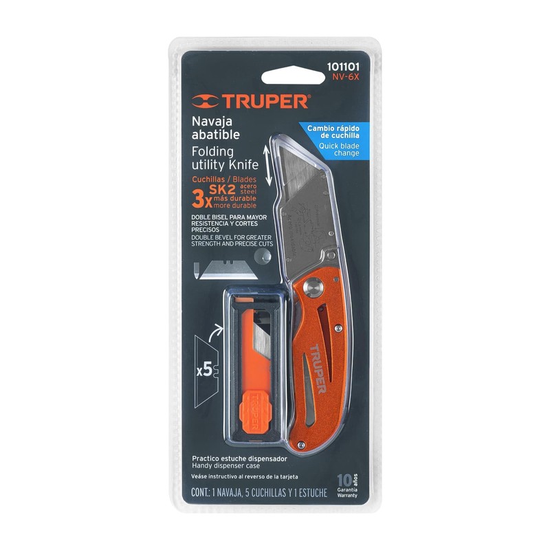 Truper NV-6X, Navaja abatible 6" cuerpo de aluminio y acero