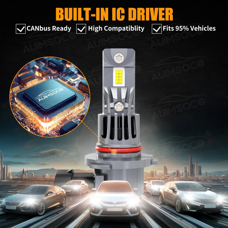 AUIMSOCO 10000K 4X LED Headlights High Low Light Bulbs For