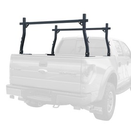 Rockland Adjustable Universal Steel Truck Ladder Rack, 1000 LBS Capacity, 68" x 5" x 11", 45"-66" Adjustable Truck Bed Width, Extendable Truck Ladder Rack with Non Drilling C-Clamps