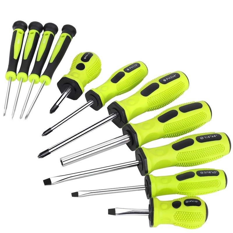 FASTPRO 21-Piece Magnetic Screwdrivers Set with Organizer Rack, Slotted Phillips