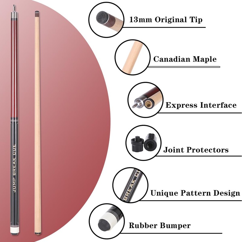 Kuntu Yimu Heavy Hitter 3-Piece Jump Break Cue Stick, 23oz
