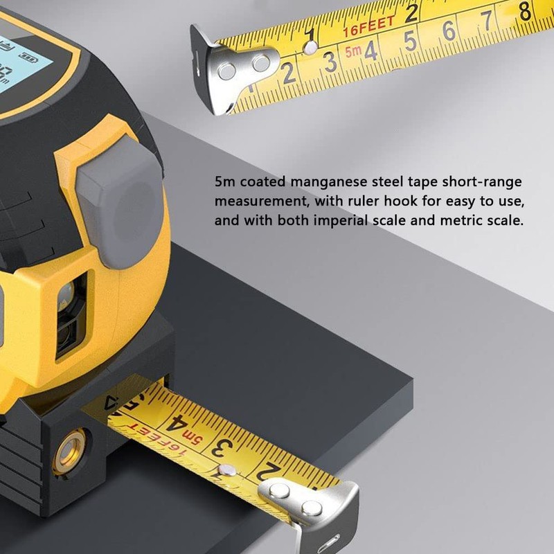 Eacam 3 in1 Laser Rangefinder, 5m Tape Measure Ruler LCD