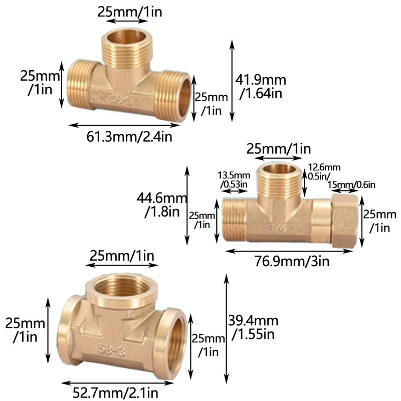 TopHomer 2Pcs Hex Reducing Nipple, DN20 3/4" Male Thread Pipe
