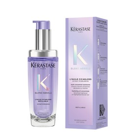 Kérastase Blond Absolu, Intense Blonde Strengthening Hair Oil, For Sensitised Lightened or Highlighted Hair, With Hyaluronic Acid & Edelweiss Flower, Huile Cicaextreme, Refillable Bottle 75ml