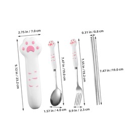 Vaguelly 1 Set Portable Stainless Steel Cutlery Set with Case Travel Utensil Camping Picnics and Office Lunches and Lightweight Storage for and Cleaning