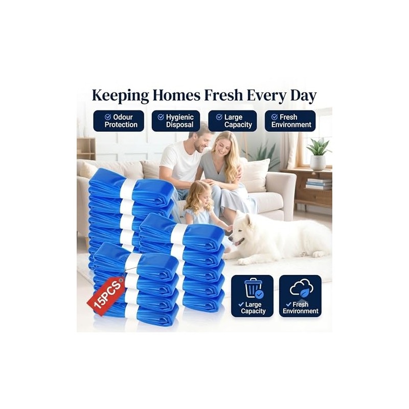 nappy bin refills, 7-Layer Odour Control Leakproof Diaper Disposal Bags,