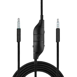 3.5mm Nylon Braided AUX Cable with Inline Microphone, 1.7m Stereo Audio Auxiliary Input Adapter, Universal Audio Cable for Gaming Headsets, PCs, Game Consoles, Smartphones, Tablets