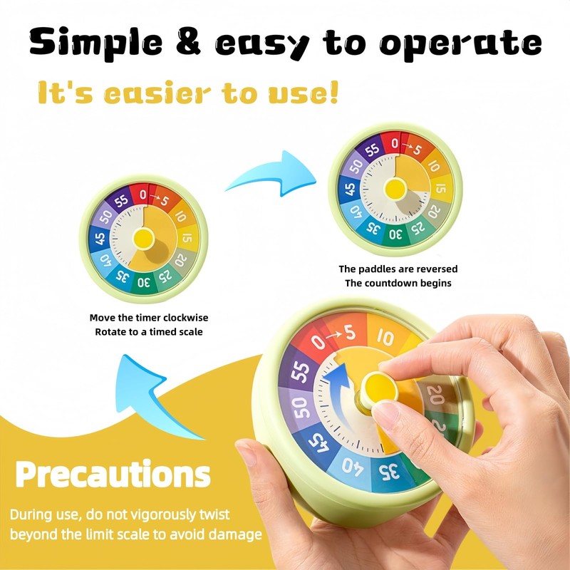 Visual Timer for Kids, 60-Minute Countdown Timer for Classroom Office