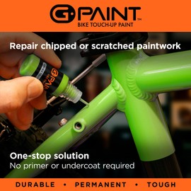 G-Paint Bike Paint - Touch-Up Paint Kit for Scratched or Chipped Frames - 4 Pack of 10ml Bottles - Black/White/Red/Cyan. Mix to Color Match. Includes Applicator Brush, Durable, Permanent & Tough