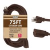 Cablectric Brown Outdoor Extension Cord 75 ft, 16/3 Heavy Duty