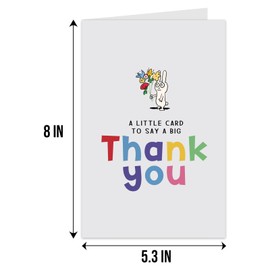 Qiliji Funny Thank You Card for Men Women, Cute Appreciation Card for Coworker Boss, Thanks Card for Teacher Doctor, A Little Card to Say A Big Thank You