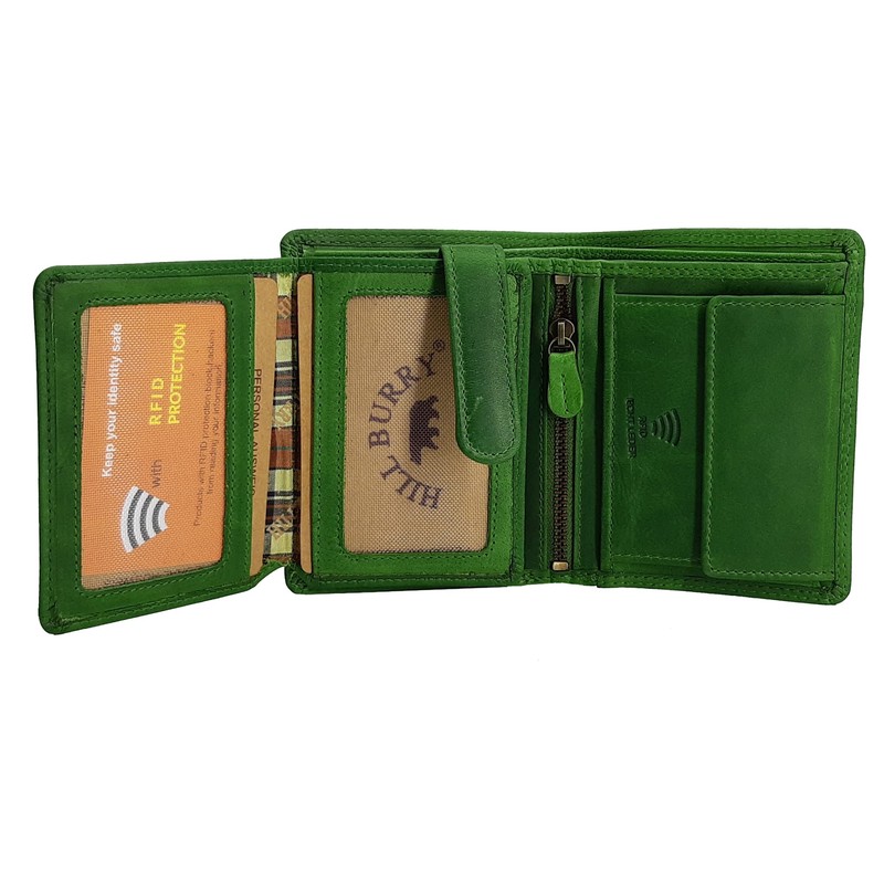 Leather Wallet for Women with RFID Protection Coin Compartment Purse