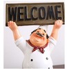 KiaoTime Chef Figurine with WELCOME Sign Board Plaque Home Kitchen