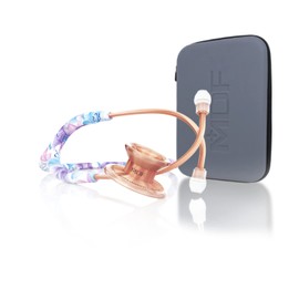 MDF Monet RoseGold MD One Epoch Lightweight Titanium Stethoscope, Adult, Monet Tube, Rose Gold Chestpieces Headset, MDF77TMORG+ Travel Case