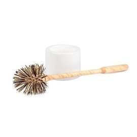 Iris Hantverk Birch Wood Toilet Brush and White Holder