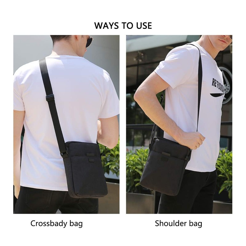 TINYAT Crossbody Bag for Men Waterproof Shoulder Bag with Adjustable