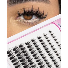 Eyelash Cluster Manga Eyelash Cluster Spiky Cluster Eyelash Extensions 80 Pieces C-Curl Individual Eyelashes Volume Anime Eyelash Cluster with Thin Band Cosplay Eyelashes DIY at Home