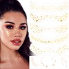 OIIKI 6 Sheets Glitter Face Makeup Stickers, Gold Freckles Face