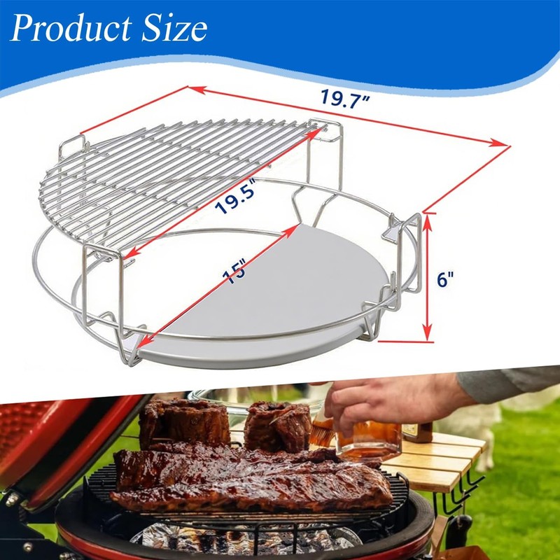 Cmanzhi S24 (1-Pack) Cooking Grate System Grilling Accessory for Weber