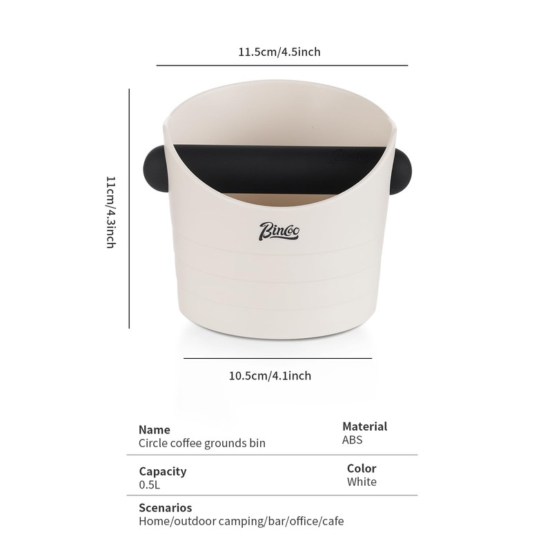 Bincoo Small Coffee Knock Box 4.5 Inch - Espresso Accessories