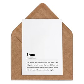 Oma: Karte mit Umschlag - Oma Definition